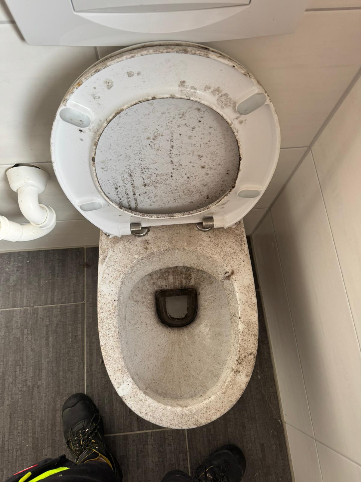 Toilette vor der Reinigung